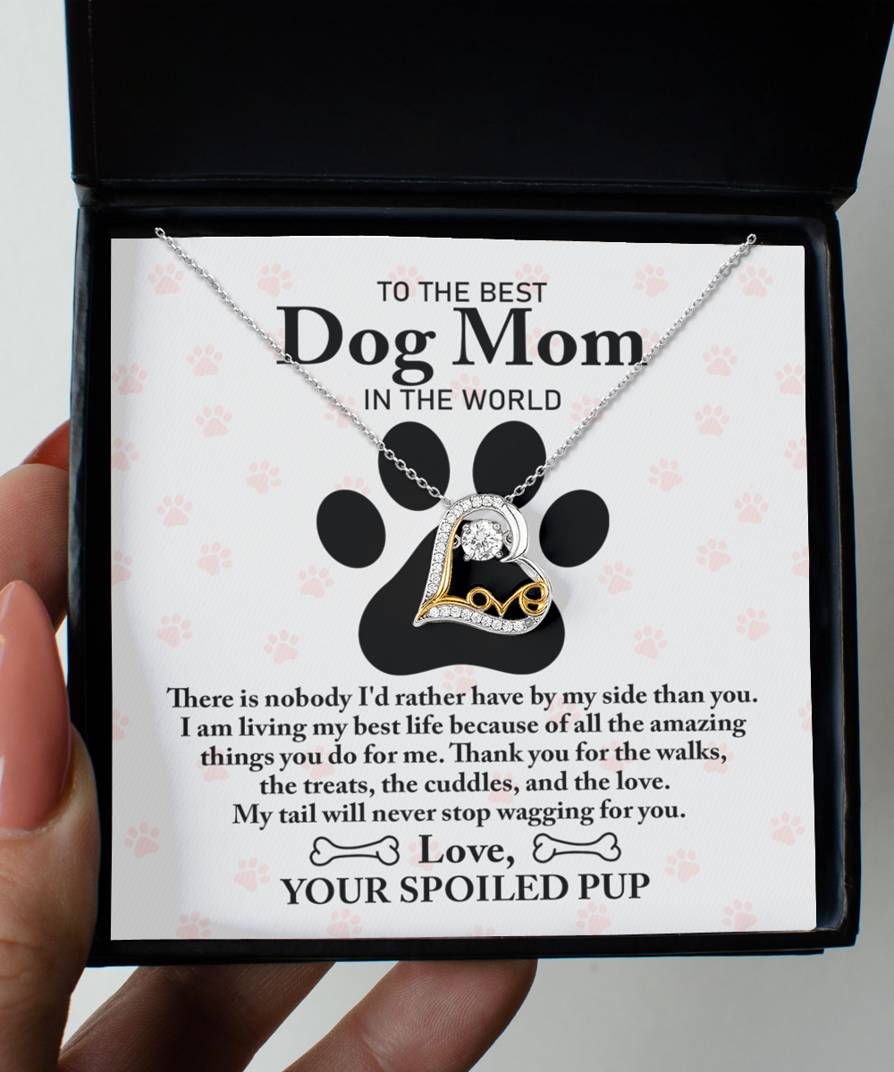 To the Best Dog Mom - Wagging For You - Love Dancing Necklace Gift